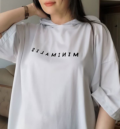 تیشرت باکسی کلاهدار