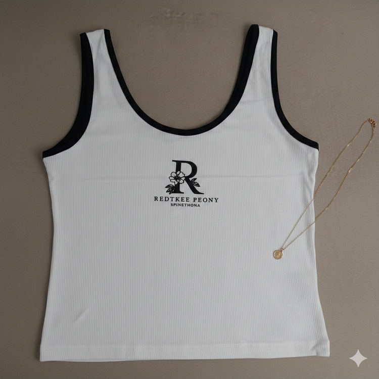 تاپ زنانه سفید ریب بافت عمودی وارداتی، نرم و لطیف، فری سایز